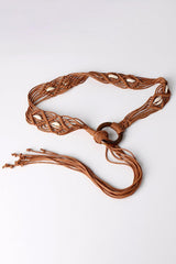 Bohemian Wood Ring Braid Belt - 808Lush