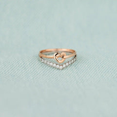 Knotted Heart Shape Inlaid Zircon Ring - 808Lush