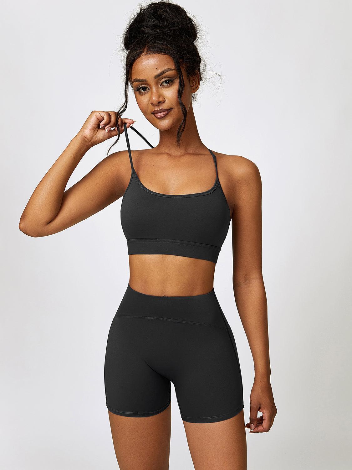 Sport Bra and Wide Waistband Shorts Set - 808Lush