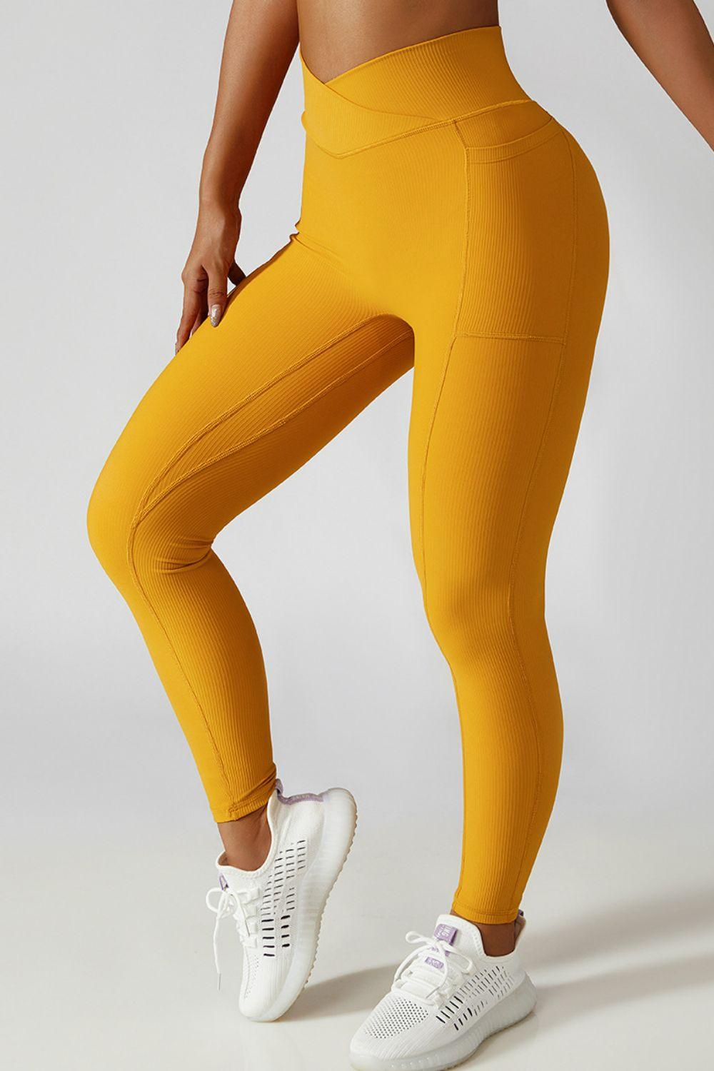 Basic Bae Crossover Waist Active Leggings - 808Lush