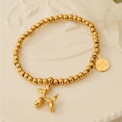 18K Gold-Plated Titanium Steel Puppy Shape Charm Bracelet - 808Lush