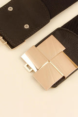 Geometric Buckle Elastic Wide Belt - 808Lush