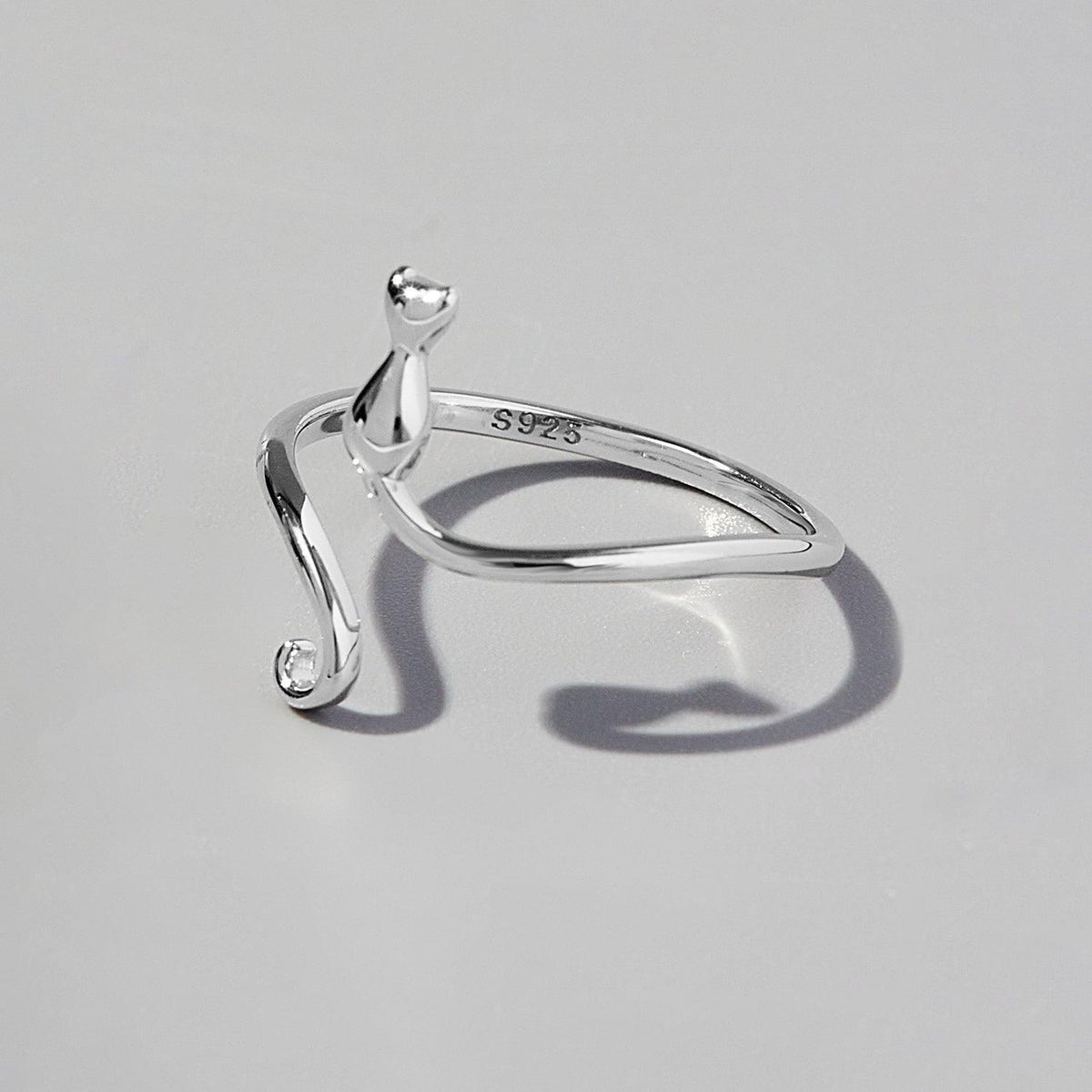 Cat Shape 925 Sterling Silver Ring - 808Lush