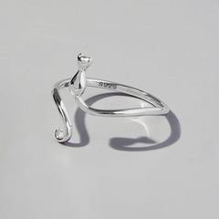 Cat Shape 925 Sterling Silver Ring - 808Lush