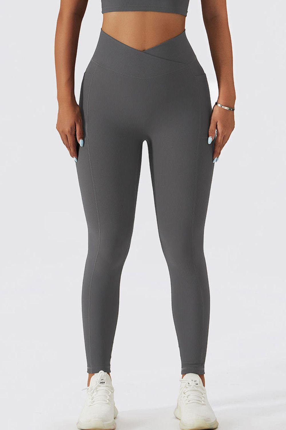 Basic Bae Crossover Waist Active Leggings - 808Lush