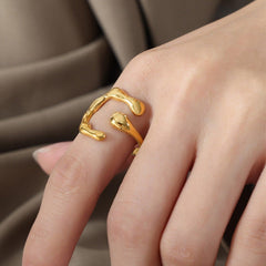 18K Gold-Plated Irregular Open Ring - 808Lush