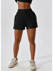 Drawstring Smocked Waist Sports Shorts - 808Lush