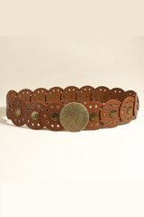 Round Shape PU Leather Belt - 808Lush