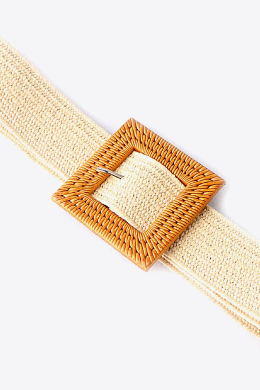 Square Buckle Elastic Braid Belt - 808Lush