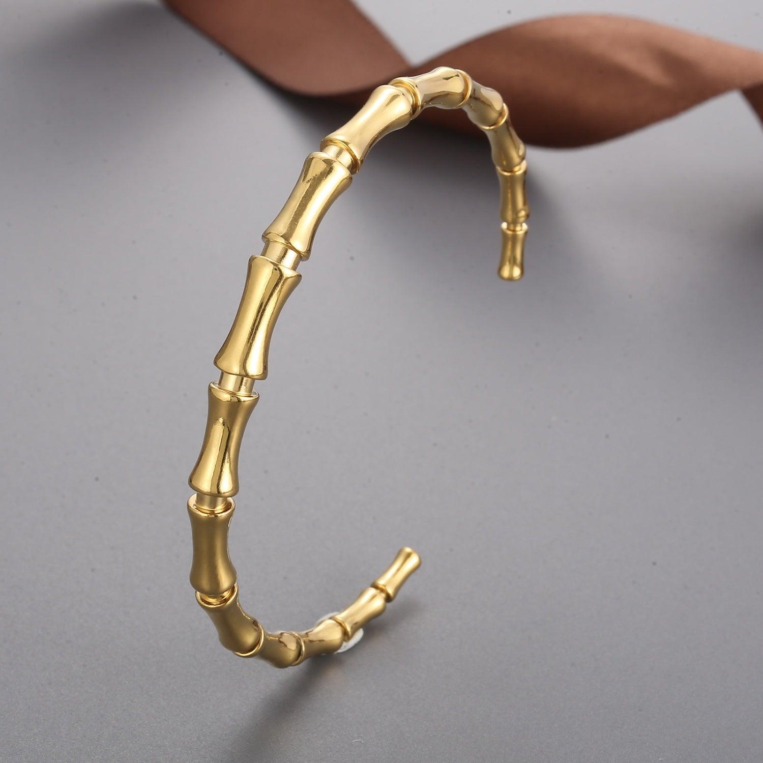 Stainless Steel Bamboo Shape Bracelet - 808Lush