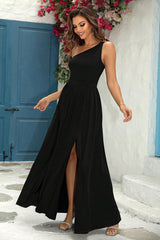 One-Shoulder Split Maxi Dress - 808Lush