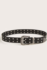 Double Row Studded PU Leather Belt - 808Lush