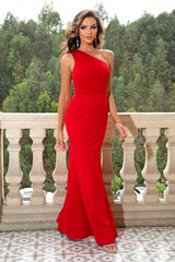 One-Shoulder Sleeveless Maxi Dress - 808Lush