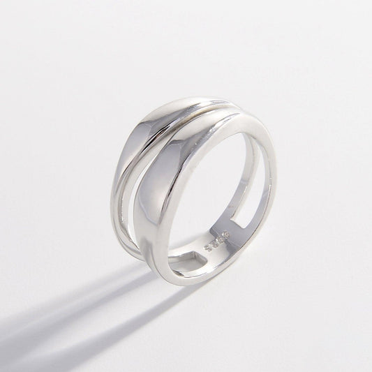 925 Sterling Silver Double-Layered Ring - 808Lush