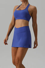 Halter Neck Tank and Slit Skirt Active Set - 808Lush