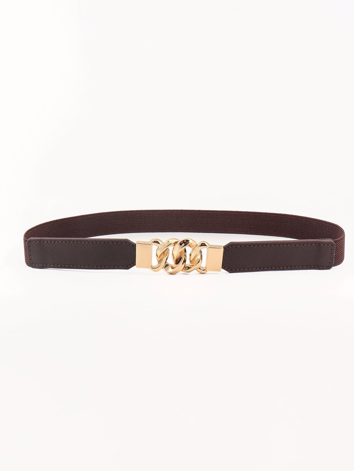 Zinc Alloy Buckle Elastic PU Belt - 808Lush