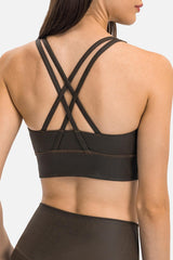 Crisscross Strappy Back Sports Bra - 808Lush