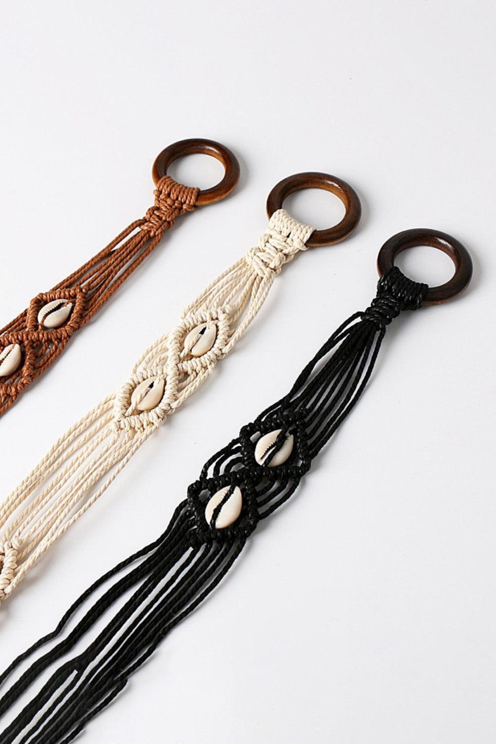 Bohemian Wood Ring Braid Belt - 808Lush