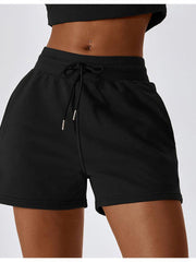 Drawstring Smocked Waist Sports Shorts - 808Lush