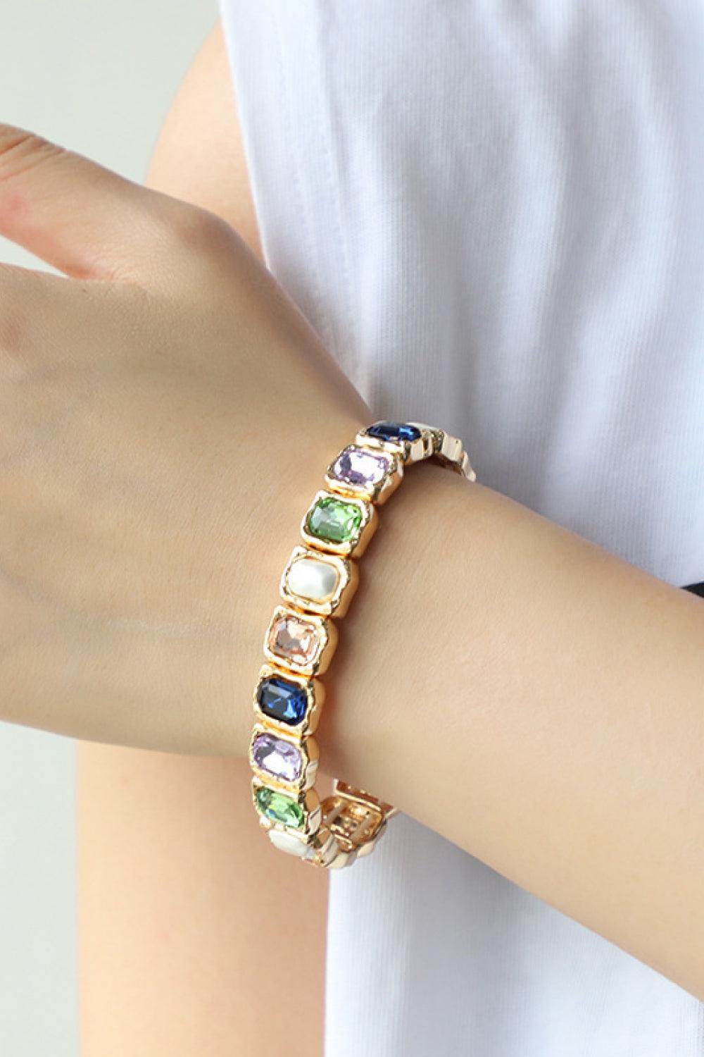 Glass Stone Alloy Bracelet - 808Lush