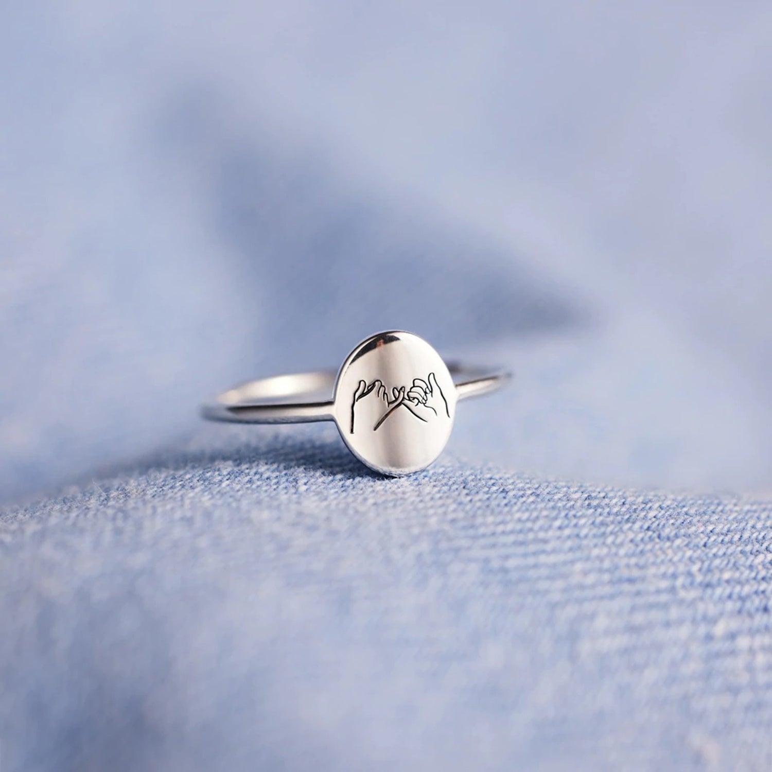 925 Sterling Silver Engraved Ring - 808Lush