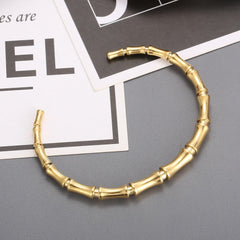 Stainless Steel Bamboo Shape Bracelet - 808Lush