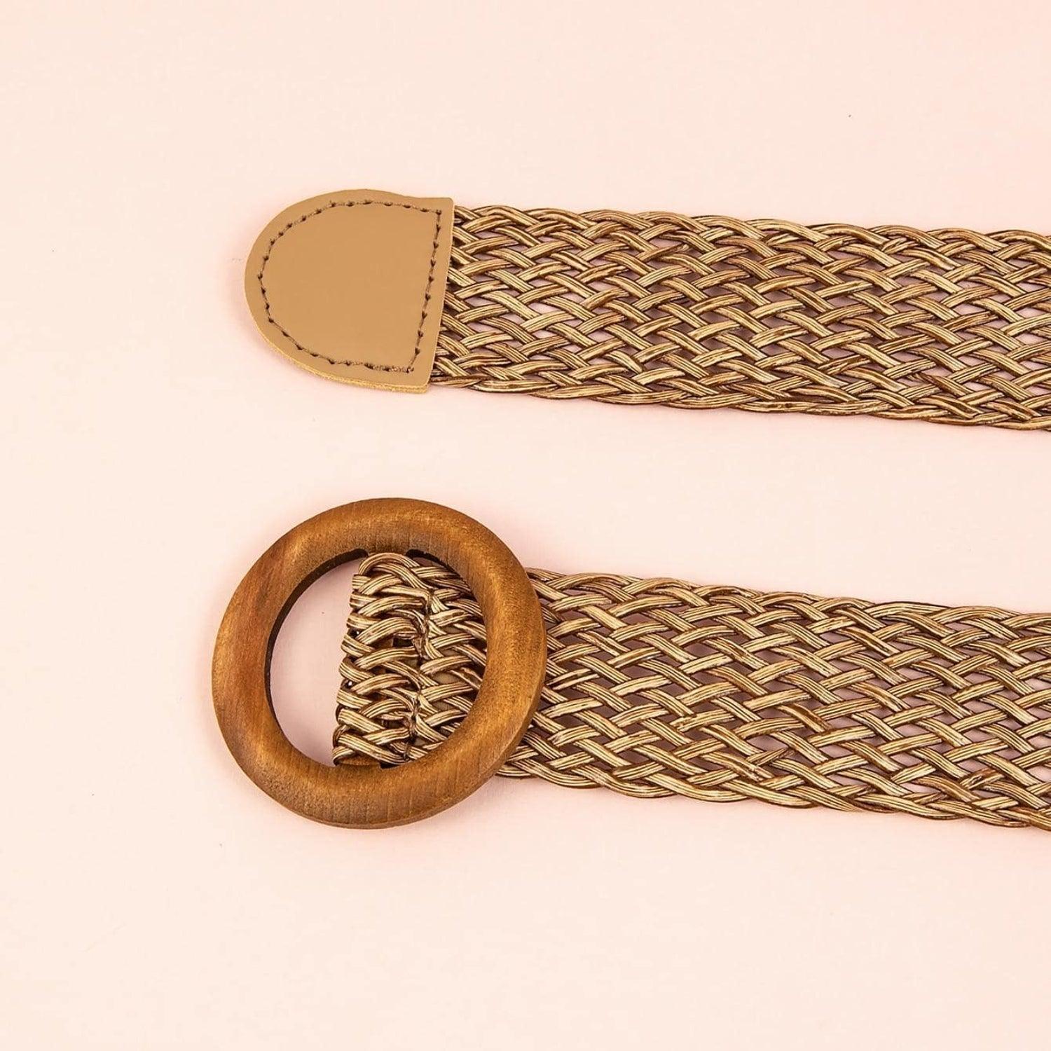 Round Buckle Woven Belt - 808Lush