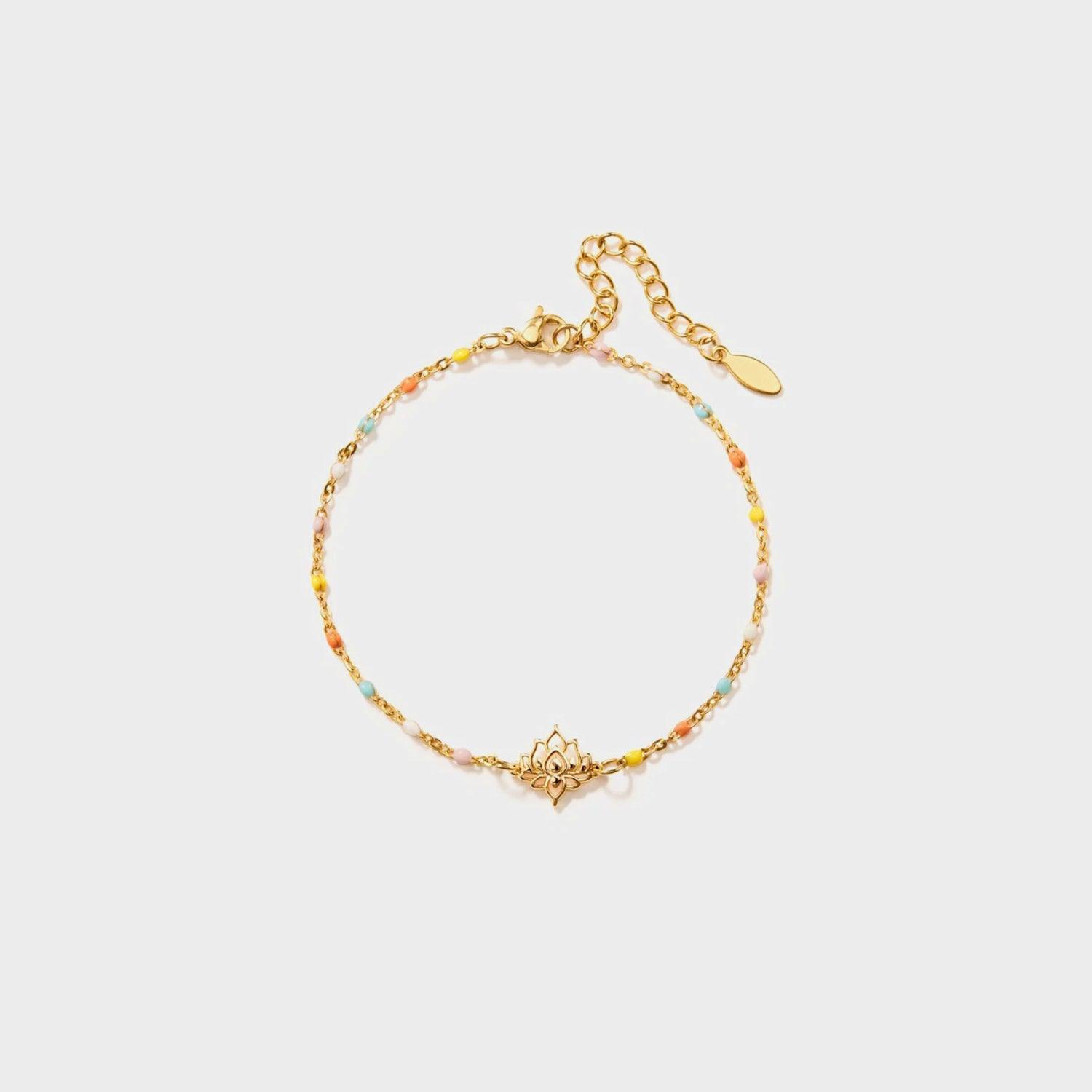 Lotus Shape 18K Gold-Plated Bead Bracelet - 808Lush