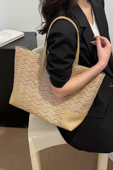 Chevron Straw Tote Bag - 808Lush