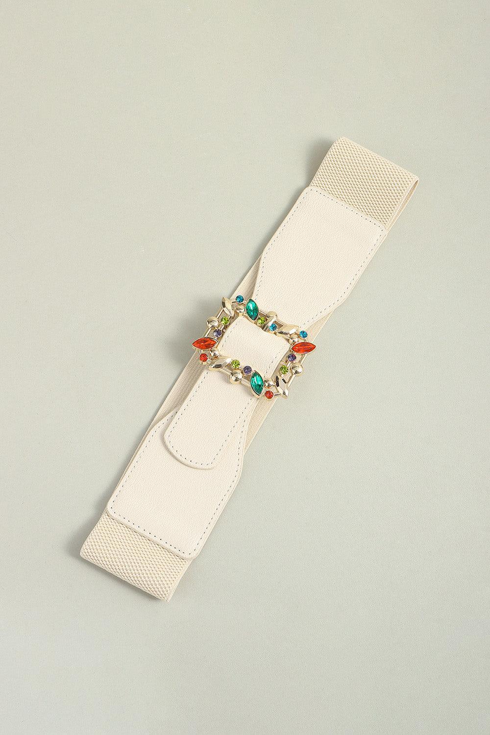 Multicolored Leaf Buckle Elastic Belt - 808Lush