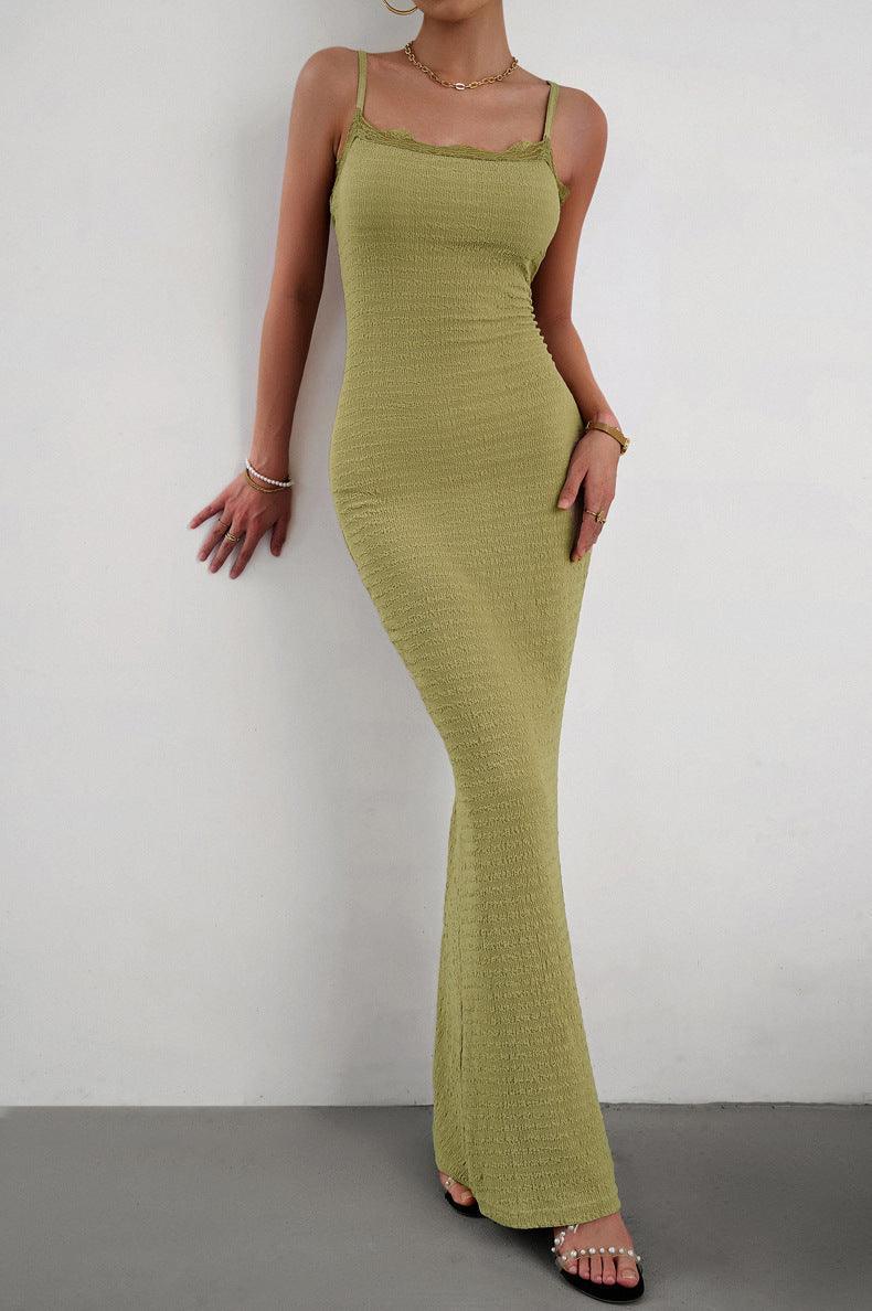 Spaghetti Strap Maxi Fishtail Dress - 808Lush