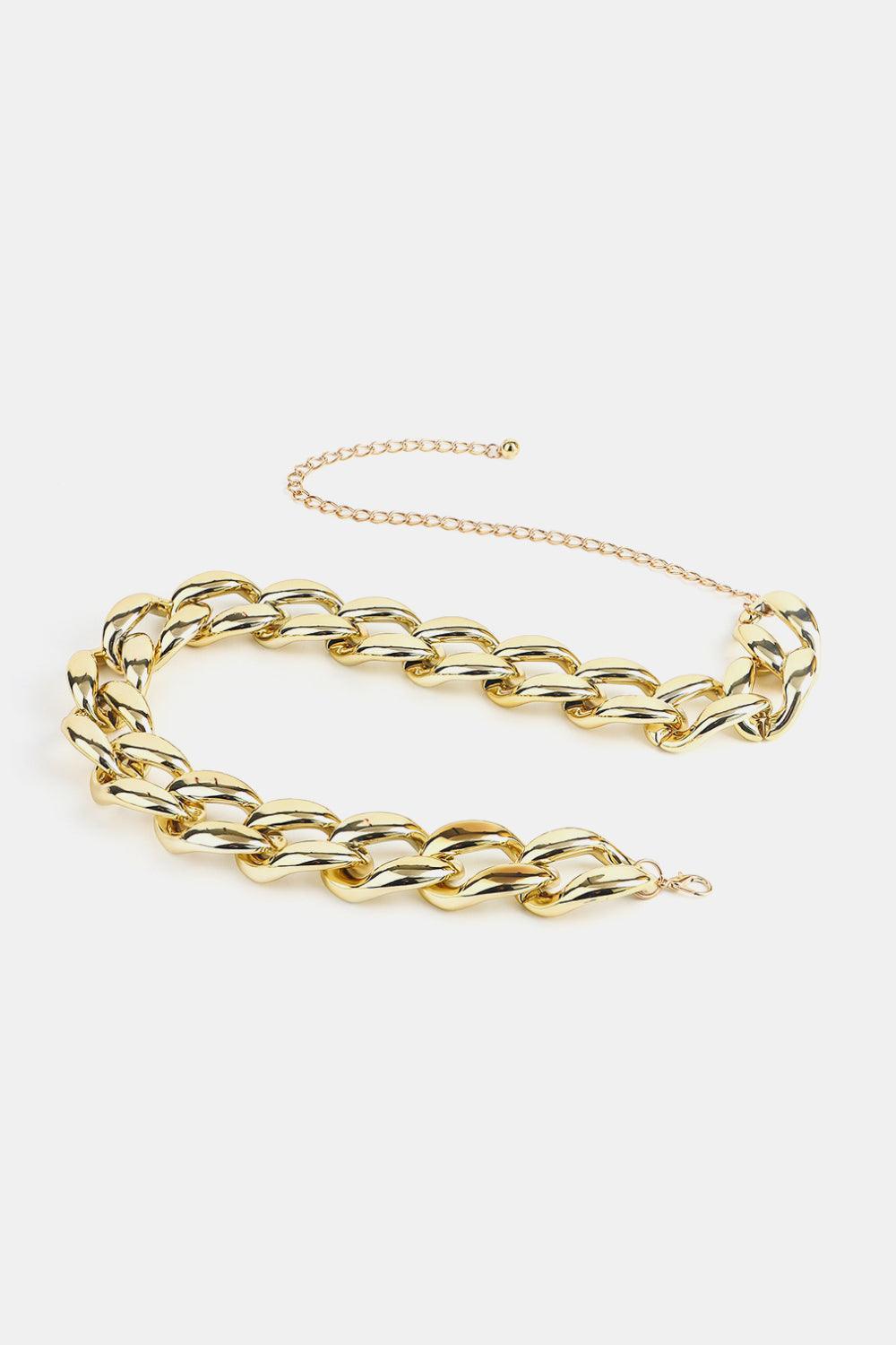 1.2" Width Acrylic Curb Chain Belt - 808Lush