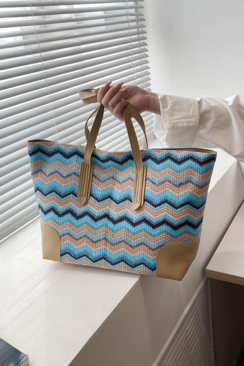 Chevron Straw Tote Bag - 808Lush