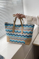 Chevron Straw Tote Bag - 808Lush