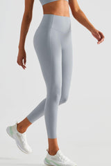 Wide Waistband Sports Leggings with Pockets - 808Lush