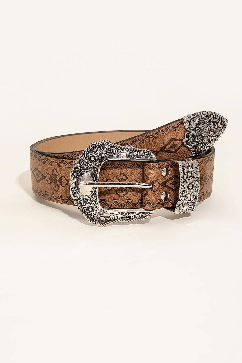 Patterned PU Leather Belt - 808Lush