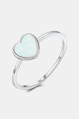 Opal Heart 925 Sterling Silver Ring - 808Lush