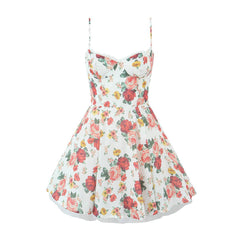 Floral Three Dimensional Steel Ring Stitching Dress - 808Lush