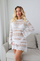 Summer Beach Cover Up Mesh Long Sleeve