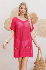 Woven Mesh Sexy Beach Cover Up