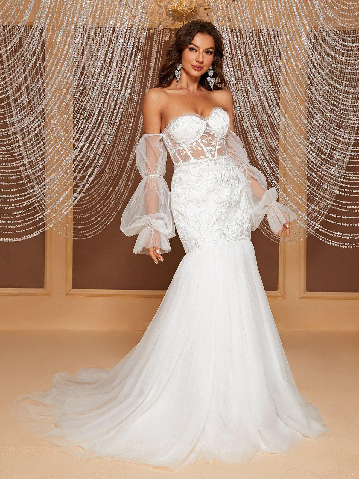 Wedding Dress Fishtail Gown off Shoulder Tube Top Bridal Dress