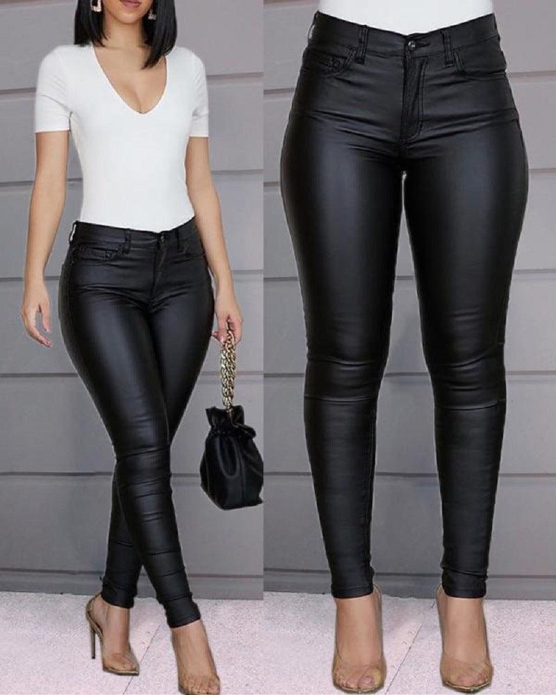 Leather Pants Casual Sexy Skinny Pants - 808Lush