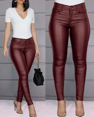 Leather Pants Casual Sexy Skinny Pants - 808Lush