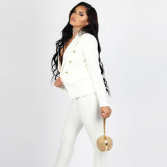 Women Casual Suit Blazer Double-Breasted Long Sleeve Two-Piece Suit - 808Lush