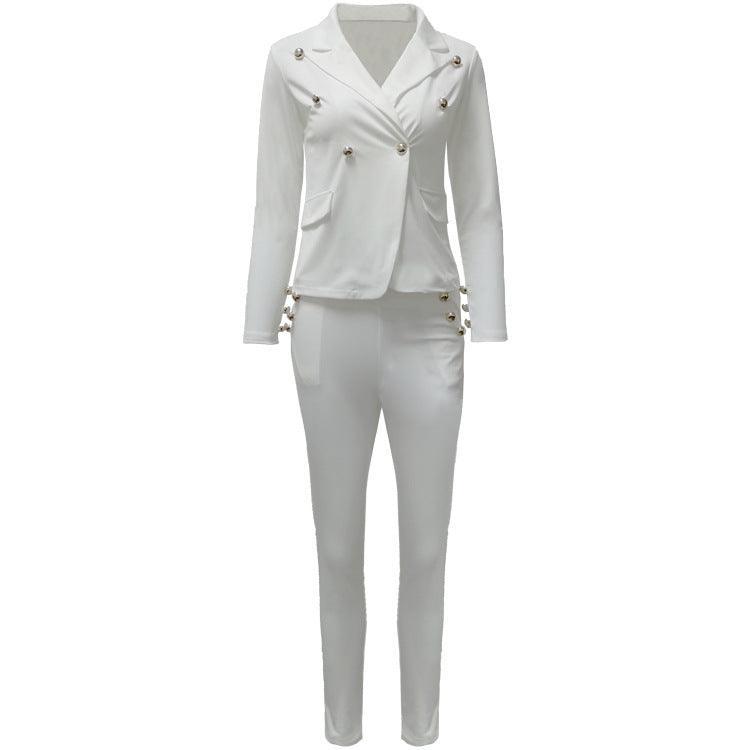 Women Casual Suit Blazer Double-Breasted Long Sleeve Two-Piece Suit - 808Lush