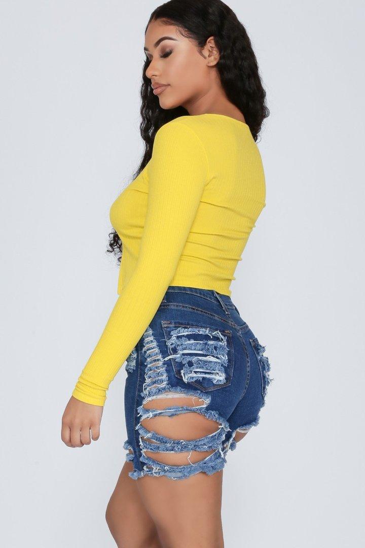 Women Stretch Ripped Denim Shorts - 808Lush