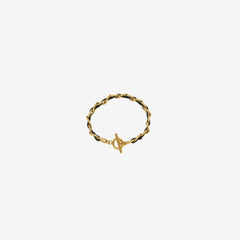 18K Gold-Plated Leather Chain Bracelet - 808Lush