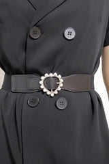 Pearl Heart Buckle Elastic Belt - 808Lush