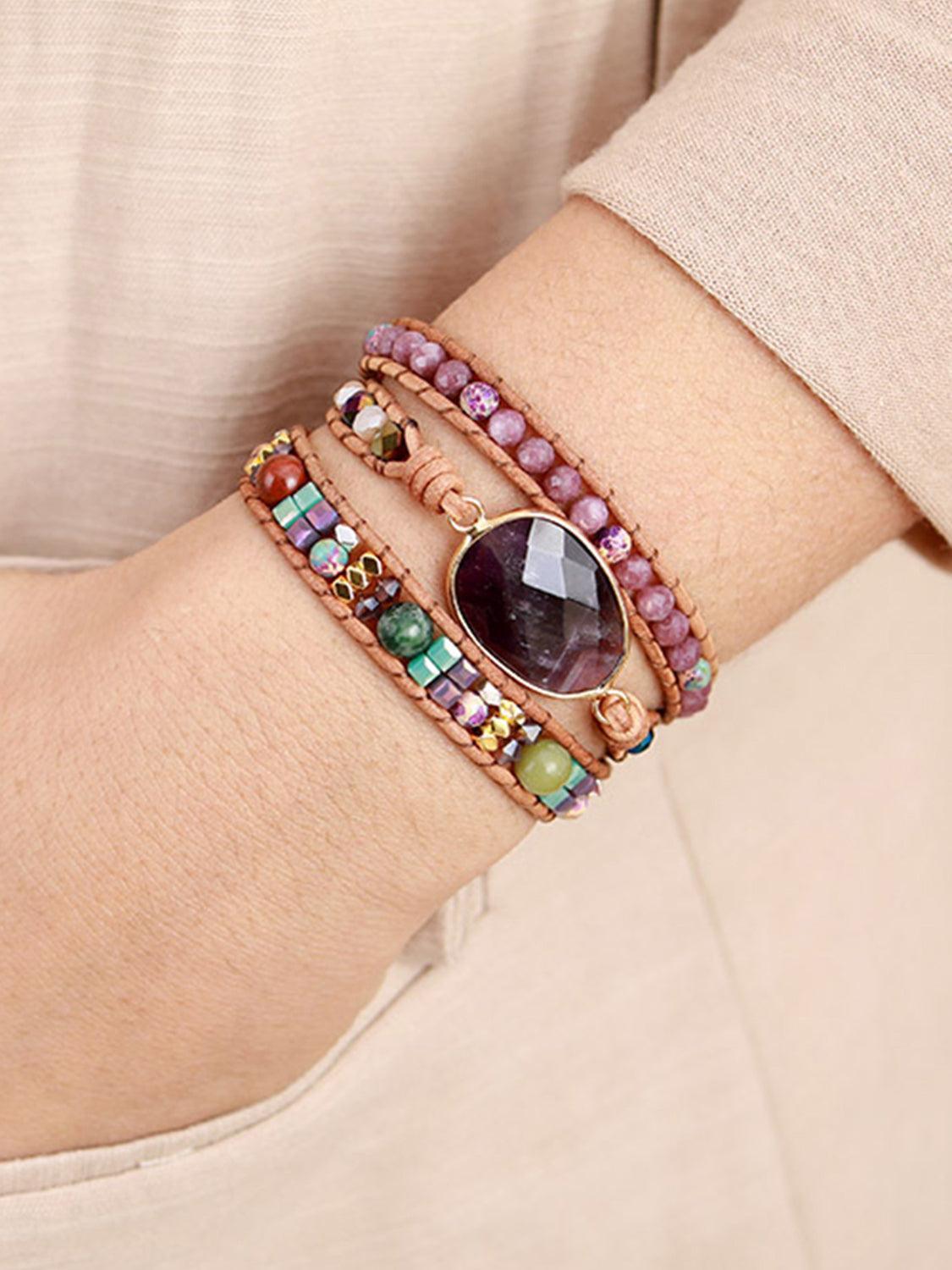 Triple-Layer Amethyst Bracelet - 808Lush