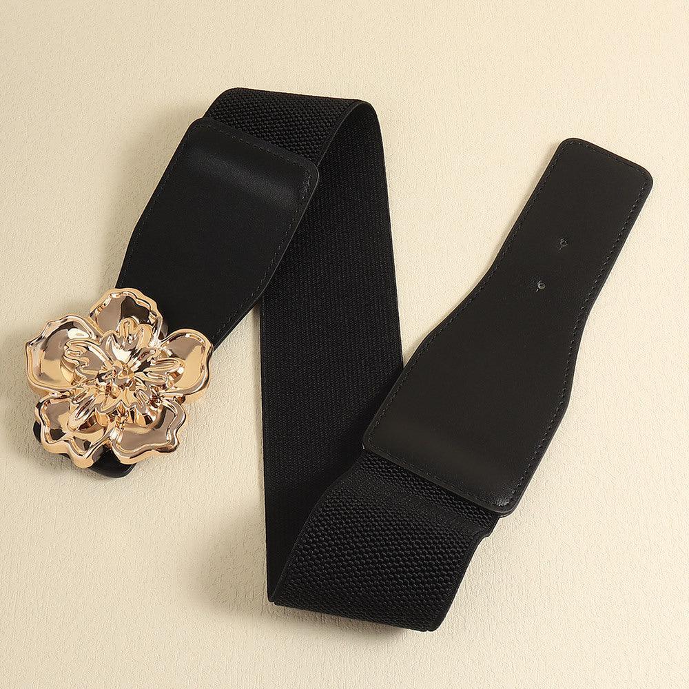 Flower Alloy Buckle Elastic Belt - 808Lush